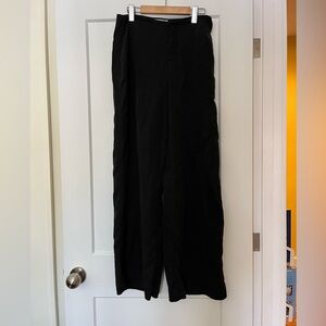 Reformation Lyocell Flat-Front Flowy Wide Leg Pants Black 4